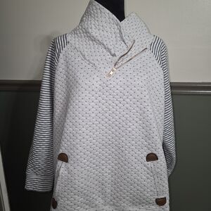 Maurices White and Gray Textured Sweater